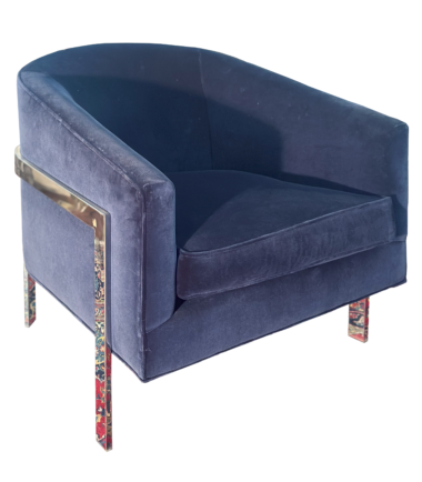 Blue Velvet Armchair Iso