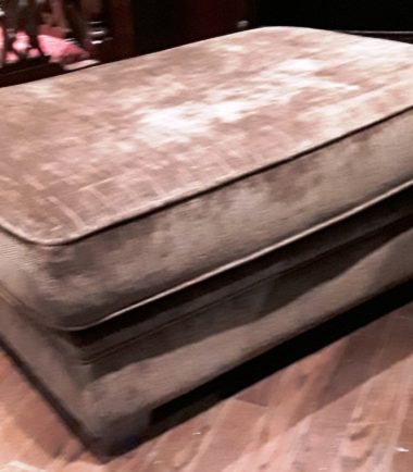 Brown Chenille Ottoman