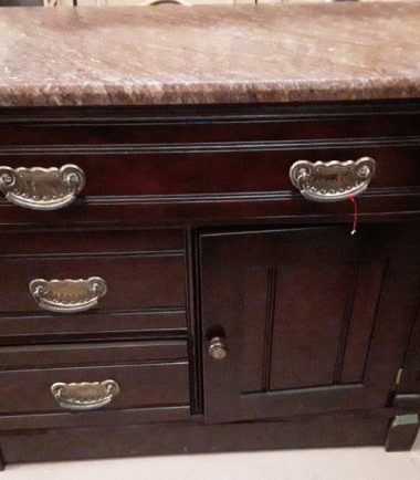Cherry 3 Drawer, 1 Door Cabinet With Marble Top