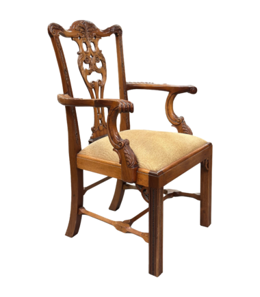 Chippendale Carved Mahogany Dining Arm Chairs 3