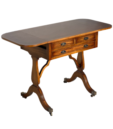 Classic And Timeless Banded Wood Veneer Drop Leaf Hall Table 1