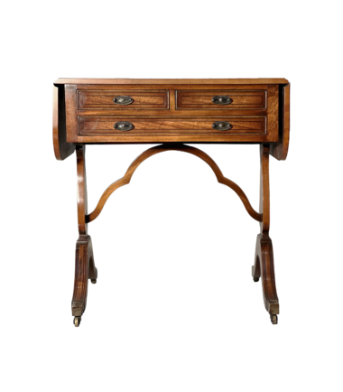 Classic And Timeless Banded Wood Veneer Drop Leaf Hall Table 3