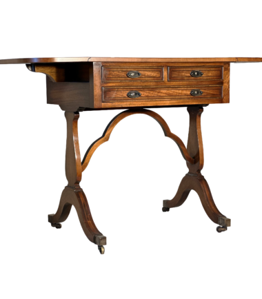 Classic And Timeless Banded Wood Veneer Drop Leaf Hall Table 4