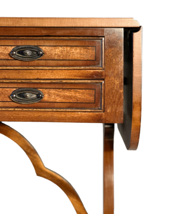 Classic And Timeless Banded Wood Veneer Drop Leaf Hall Table 5