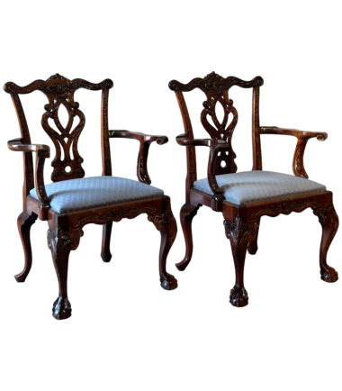 Pair Of Chippendale Armchairs 2