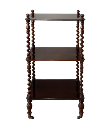 Savoy Carved Wood Three Tier Side Table 2