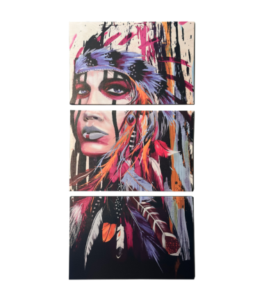 Triptych Painting Of Indigenous Women