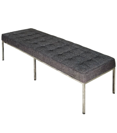 Tufted Bench With Chrome Base 1